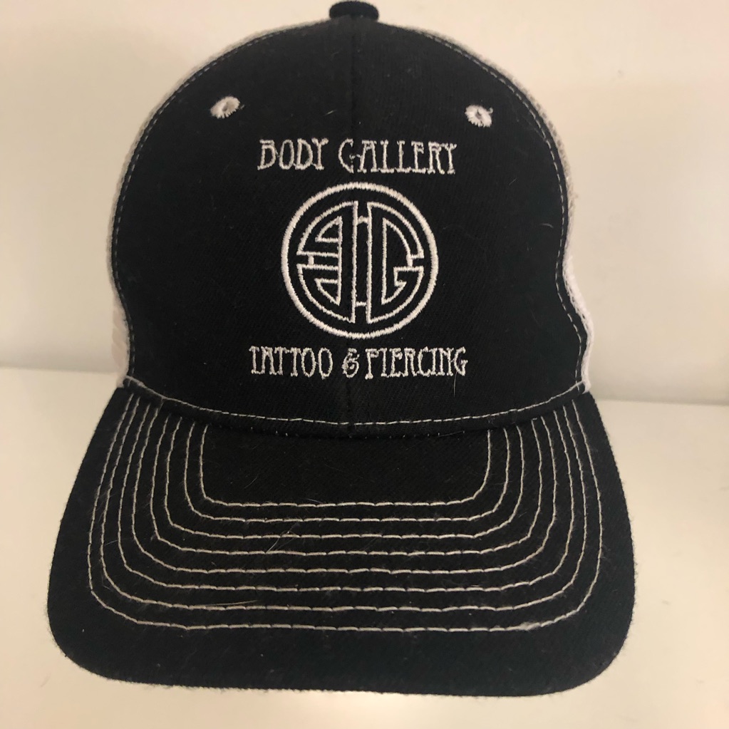 Body Gallery Tattoo  Piercing Black Embroidered Mesh Trucker Cap